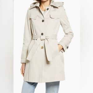 Belted water repellent trench coat